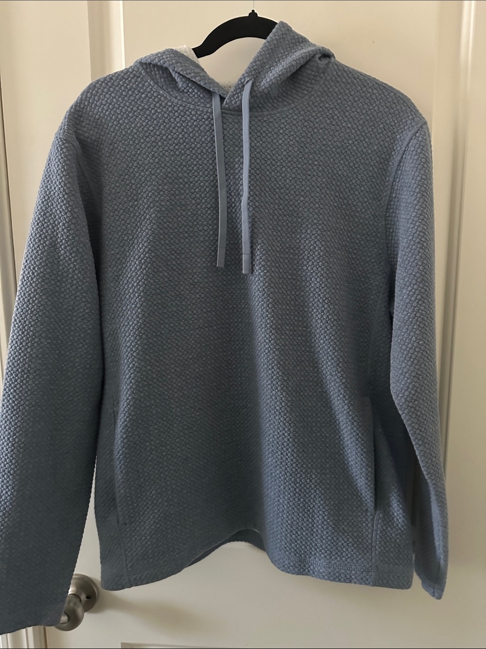 Old Navy Active Recharge Fleece Textured Light Blue Hooded Pullover